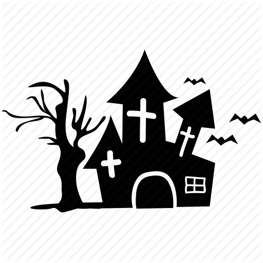 512x512 Haunted House Cartoon Clipart