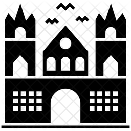 256x256 Haunted House Icon Of Glyph Style