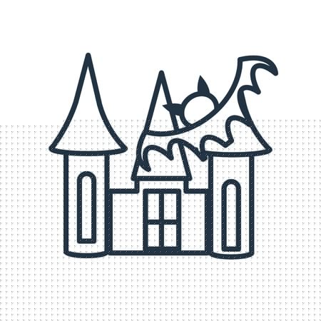 450x450 Haunted House Icon Vector Isolated On White Background, Haunted