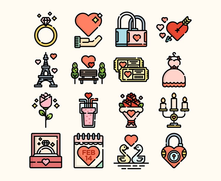 750x615 Cute Valentines Day Icon Set A Must Download Creative Nerds