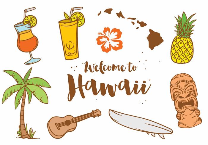 700x490 Hawaii Icon Vector Set