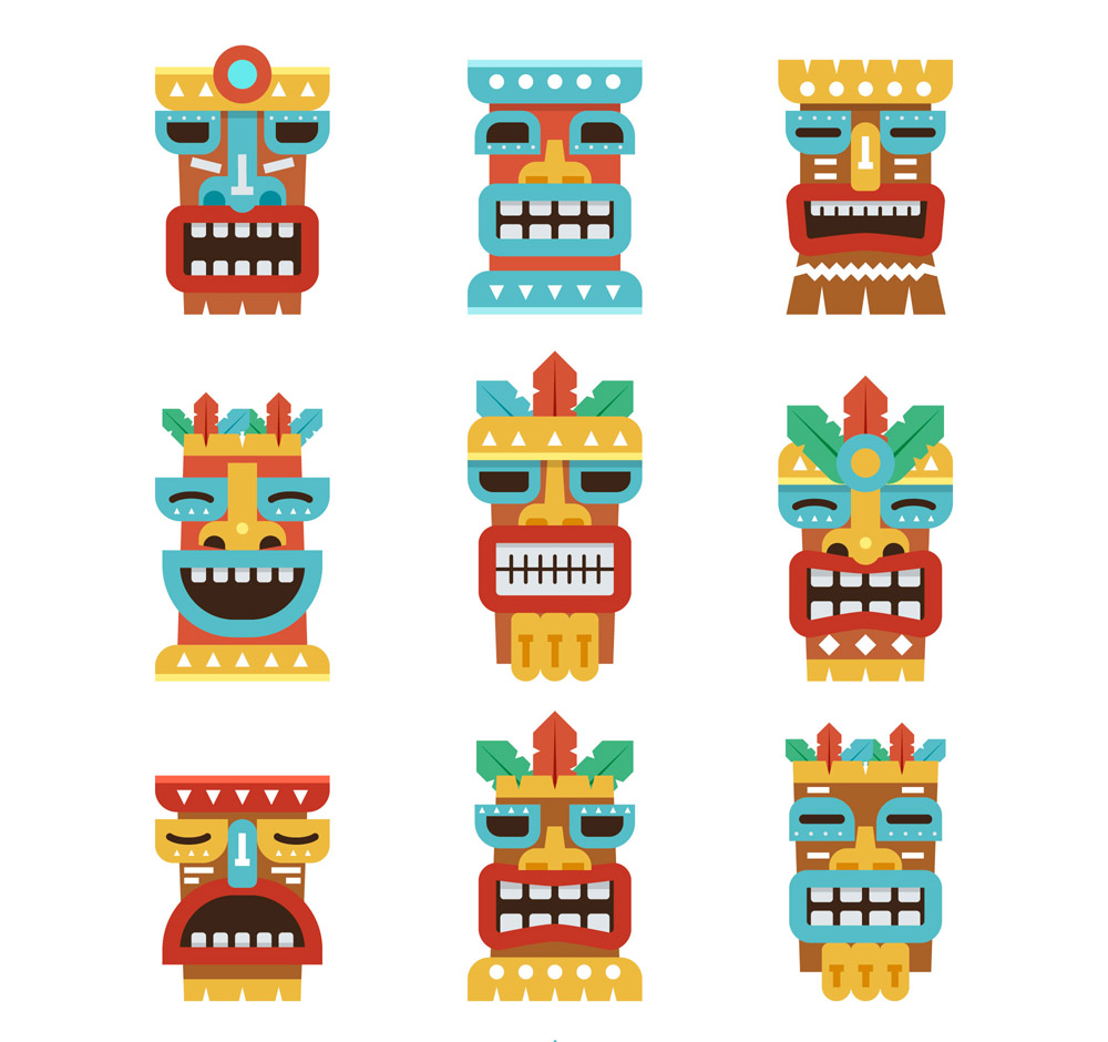 1000x940 Preview Color Hawaii Mask Icon Vector Material