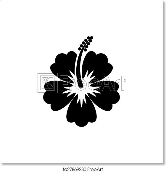561x581 Free Art Print Of Vector Hibiscus Silhouette Icon Black Vector