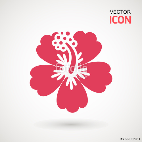 500x500 Hibiscus Flower, Icon Hibiscus Icon Isolated On White Background