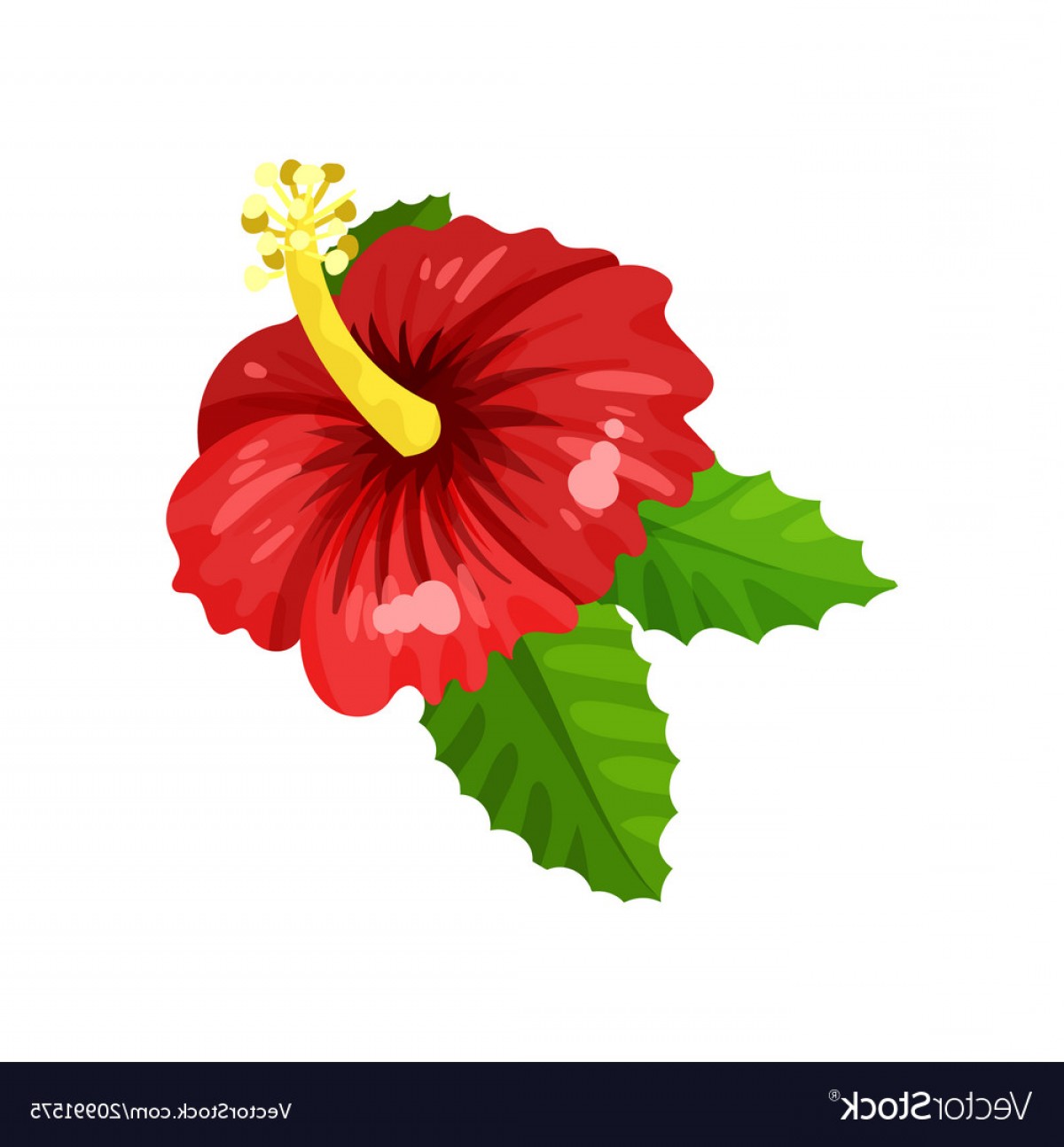 1200x1294 Flat Icon Of Hibiscus With Bright Red Vector Catamart