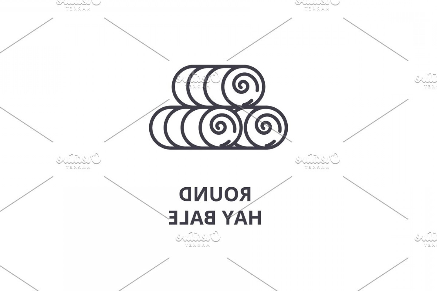 1440x960 Round Hay Bale Line Icon Outline Sign Linear Symbol Vector Flat