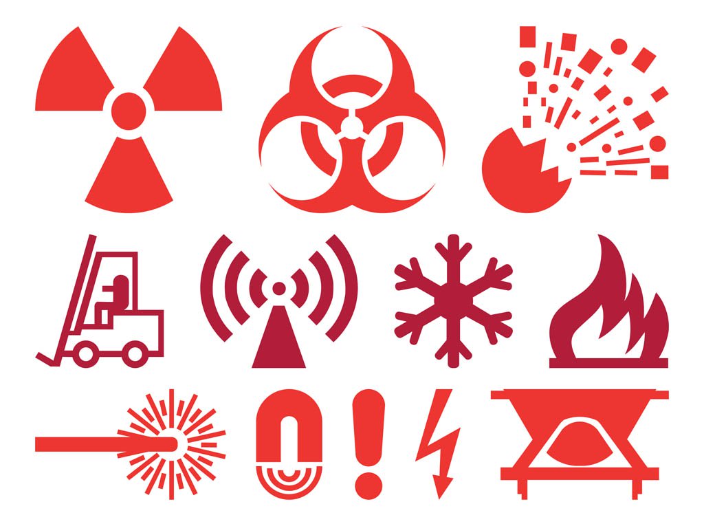1024x765 Warning And Hazard Icons Vector Art Graphics