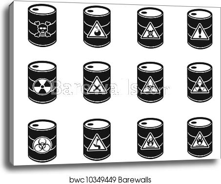 453x379 Toxic Hazardous Waste Barrels Icon, Canvas Print Barewalls