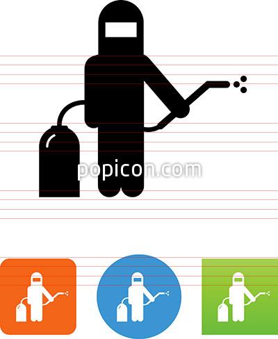 400x488 Hazmat Suit With Sprayer Icon