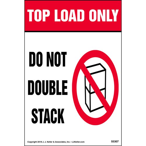 500x500 Top Load Only Do Not Double Stack Shipping Label With Icon