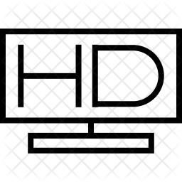 256x256 Hd Tv Icon Of Line Style