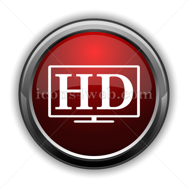 600x600 Hd Tv Icon Red Glossy Web Icon With Shaddow