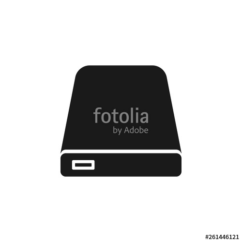 500x500 Hdd Icon Simple Flat Logo Of Hard Drive Disk Isolated On White