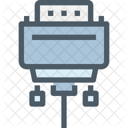 256x256 Hdmi Cable Icon Of Colored Outline Style