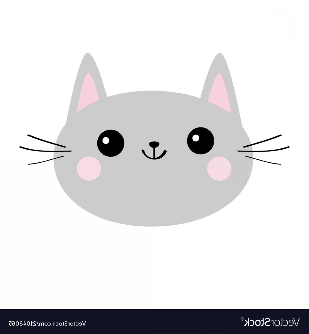 1200x1296 Gray Cat Head Face Silhouette Icon Cute Cartoon Vector Newwaysys