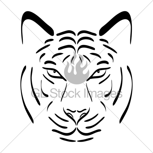 500x500 Tiger Head Silhouette Vector Tiger Icon As A Design Elem Gl