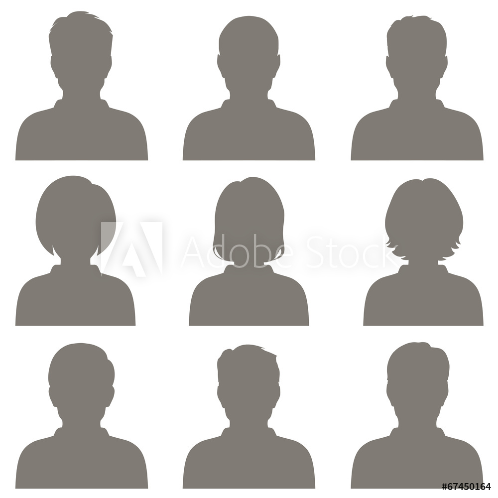 1000x1000 Fotografie, Obraz Vector Avatar, Profile Icon, Head Silhouette