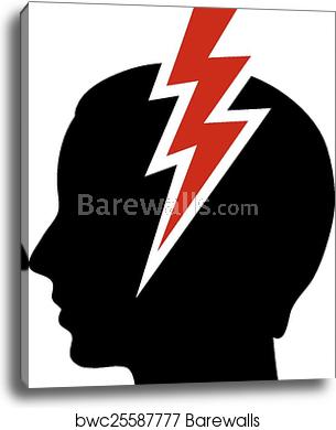 305x390 Headache Icon, Canvas Print Barewalls Posters Prints