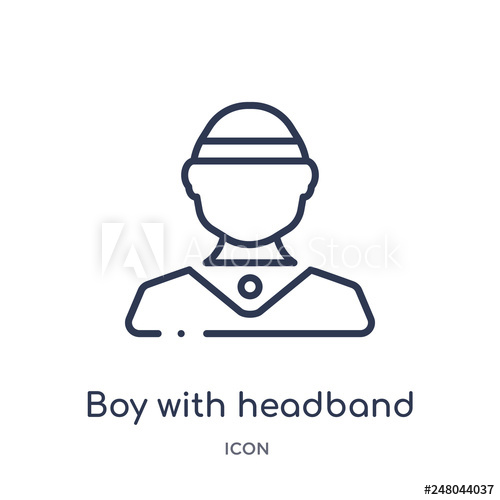 500x500 Boy With Headband Icon From People Outline Collection Thin Line