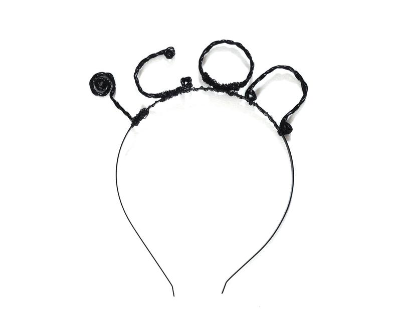 794x669 Black Icon Headband Metal Wire Meme Gift Icon Accessory Etsy