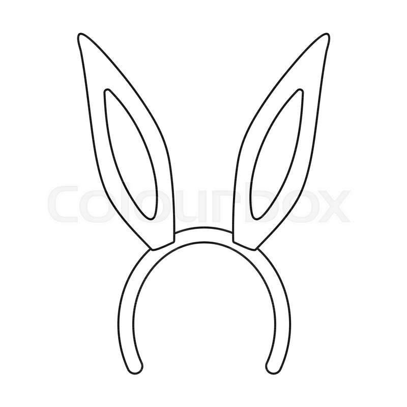 800x800 Bunny Headband Icon In Outline Style Stock Vector Colourbox
