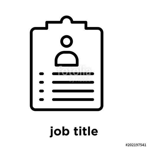 500x500 Job Title Icon Isolated On White Background Stock Image