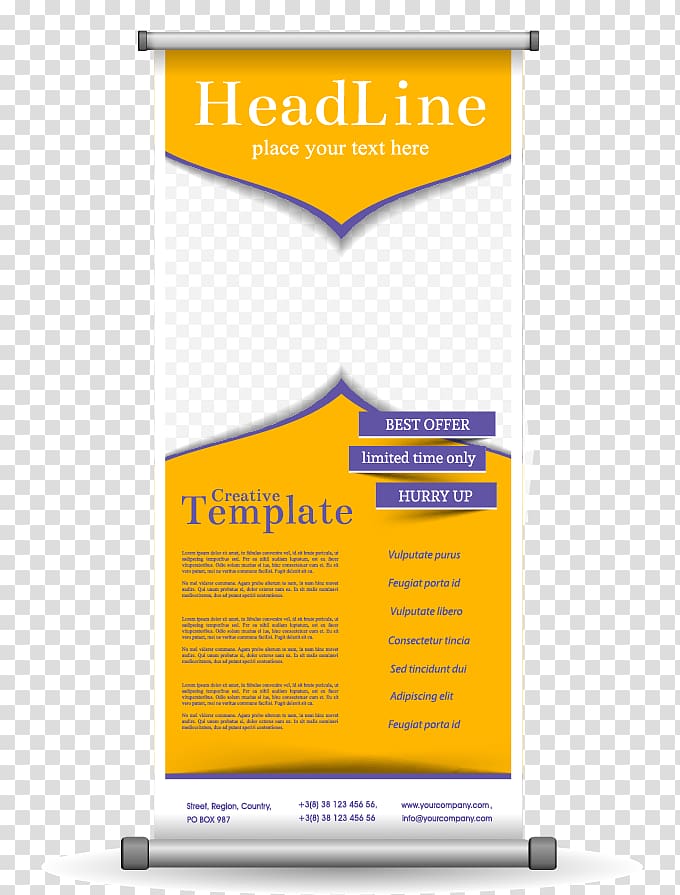 680x895 Headline Creative Template Text, Icon, Roll Up Display Rack Design