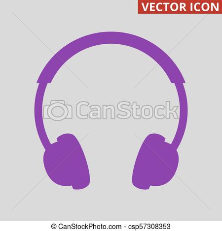 450x470 Headphone Icon On Grey Background Vector Illustration