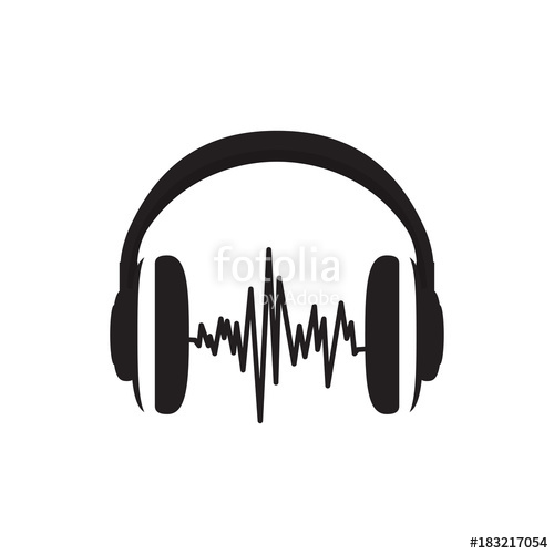 500x500 Headphone Icon Headphones With Sound Wave Icon Isolated, Minimal