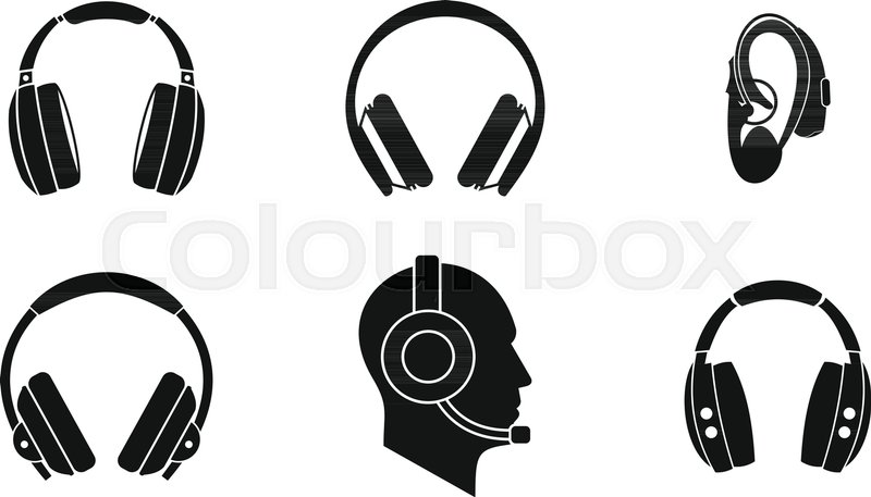 800x457 Headphones Icon Set Simple Set Of Stock Vector Colourbox