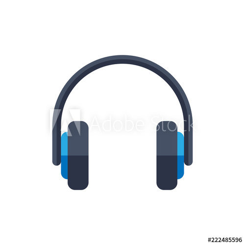 500x500 Headphone Headset Icon In Flat Style Headphones Vector