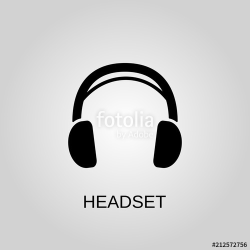 500x500 Headset Icon Headset Symbol Flat Design Stock