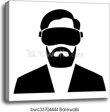 382x390 Virtual Reality Headset Icon Vector, Canvas Print Barewalls
