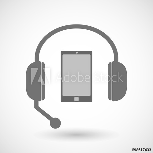 500x500 Remote Assistance Headset Icon With A Smart Phone