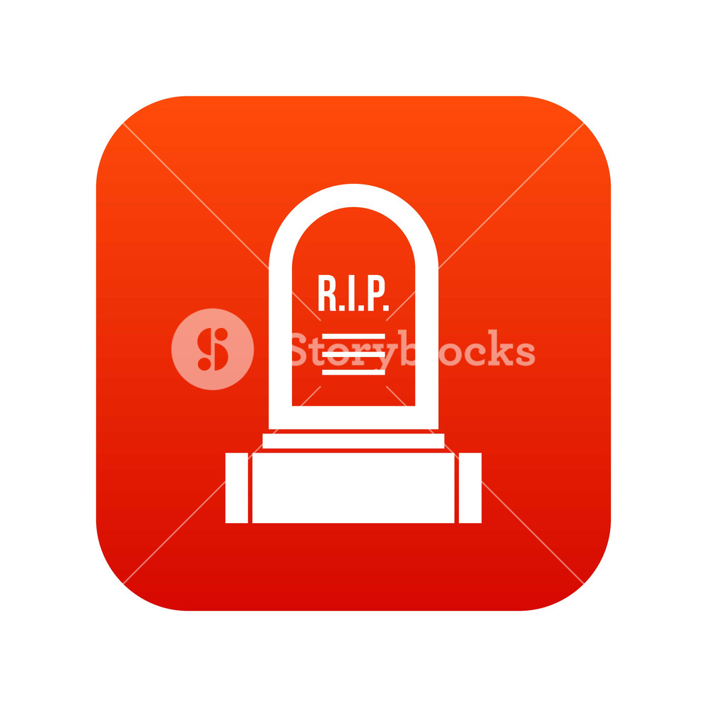 Headstone Icon Digital Red For Any Design Isolated On White Vector 1000x1000 Headstone Icon Digital Red For Any Design Isolated On White Vector
