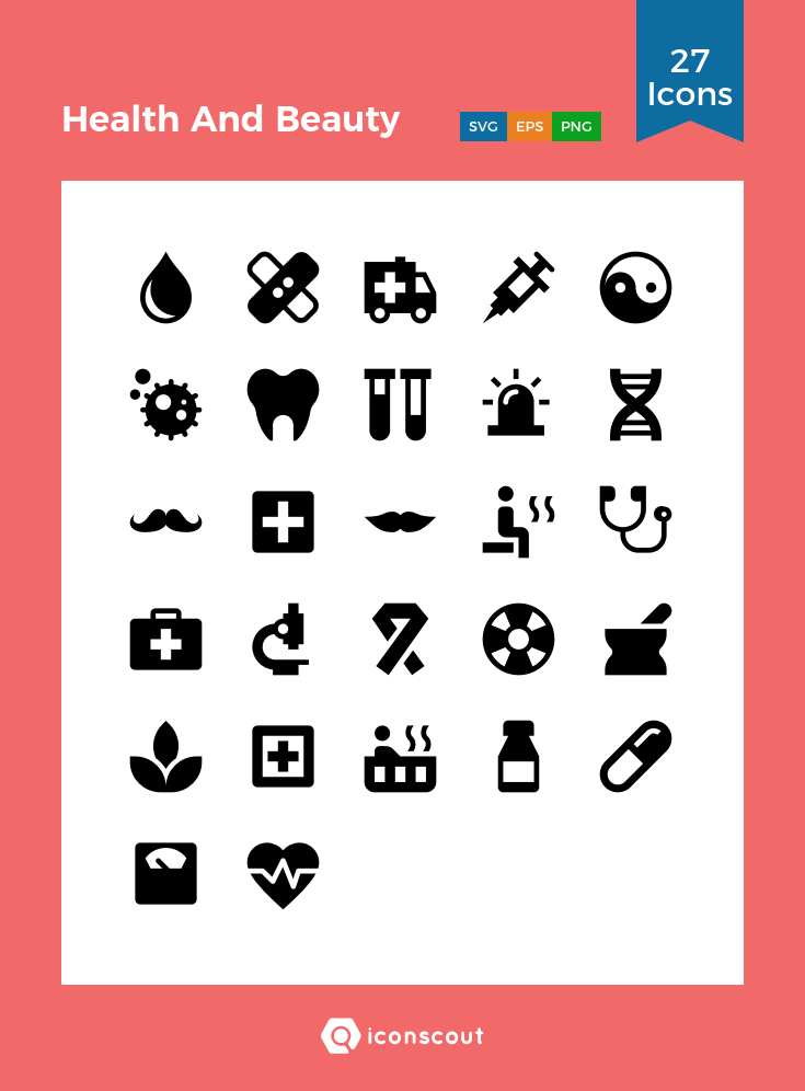 735x996 Health And Beauty Icon Pack