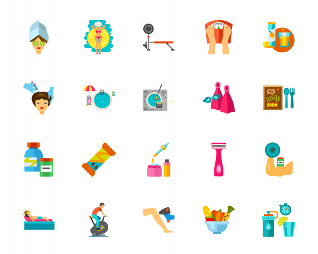 626x500 Health And Beauty Icon Set Vector Free Download
