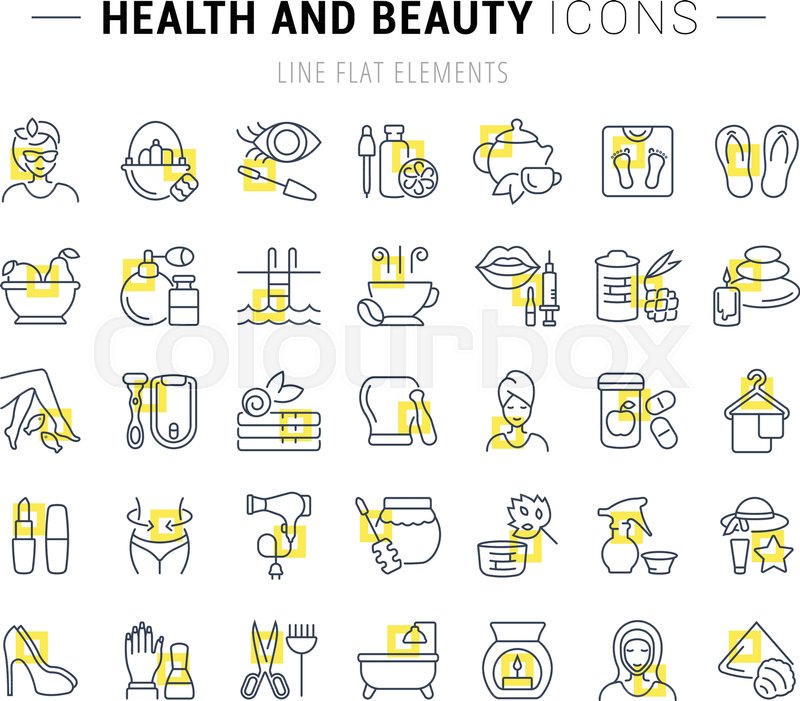 800x701 Set Of Vector Line Icons And Signs Stock Vector Colourbox