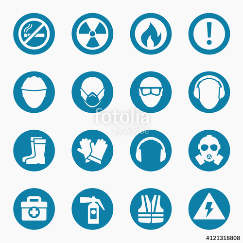 500x500 Occupational Health Icons And Safety Signs Stock Image