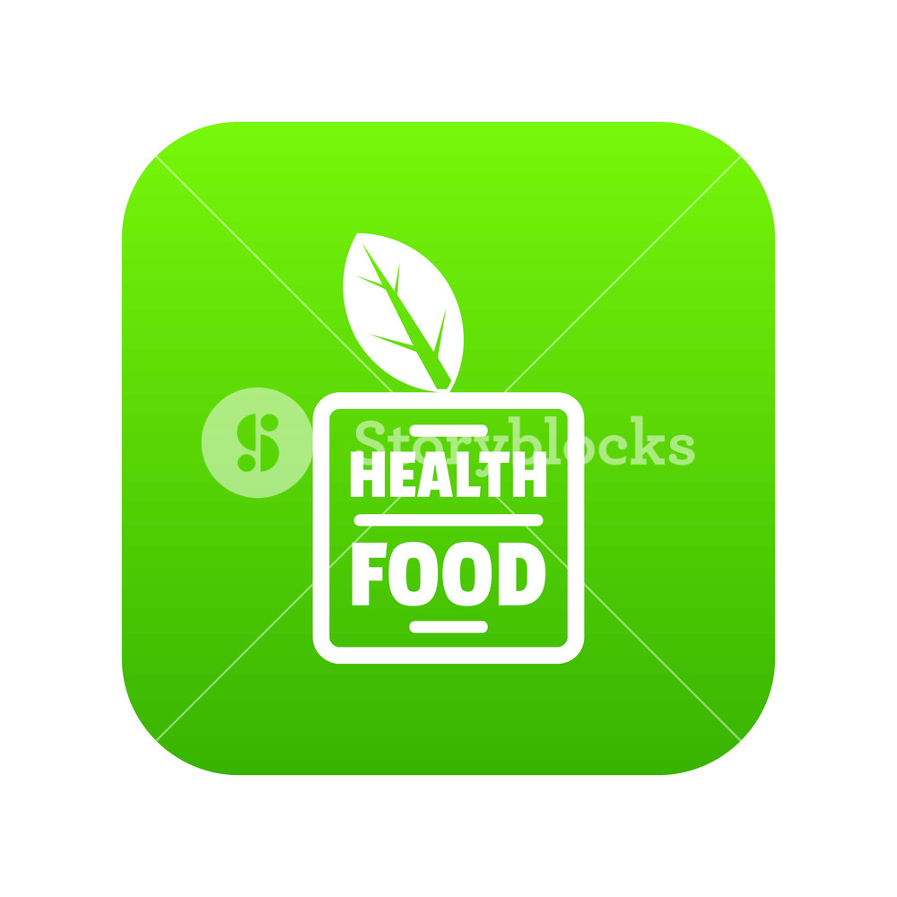1000x1000 Health Food Icon Green Isolated On White Background Royalty Free