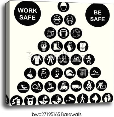 Pyramid Health And Safety Icon Coll, Canvas Print Barewalls 382x390 Pyramid Health And Safety Icon Coll, Canvas Print Barewalls