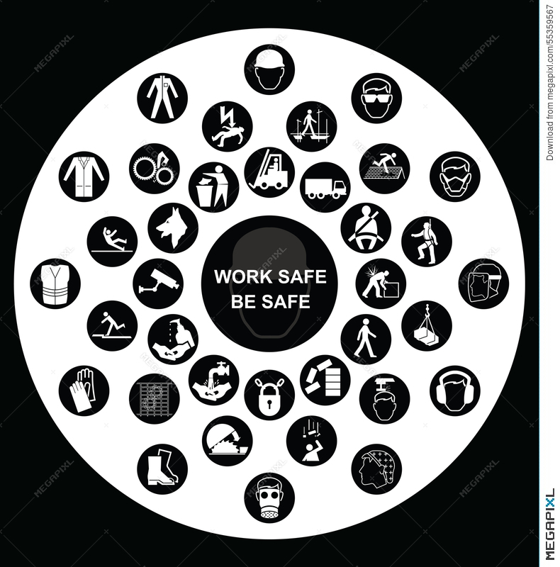 790x800 Circular Health And Safety Icon Collection Illustration