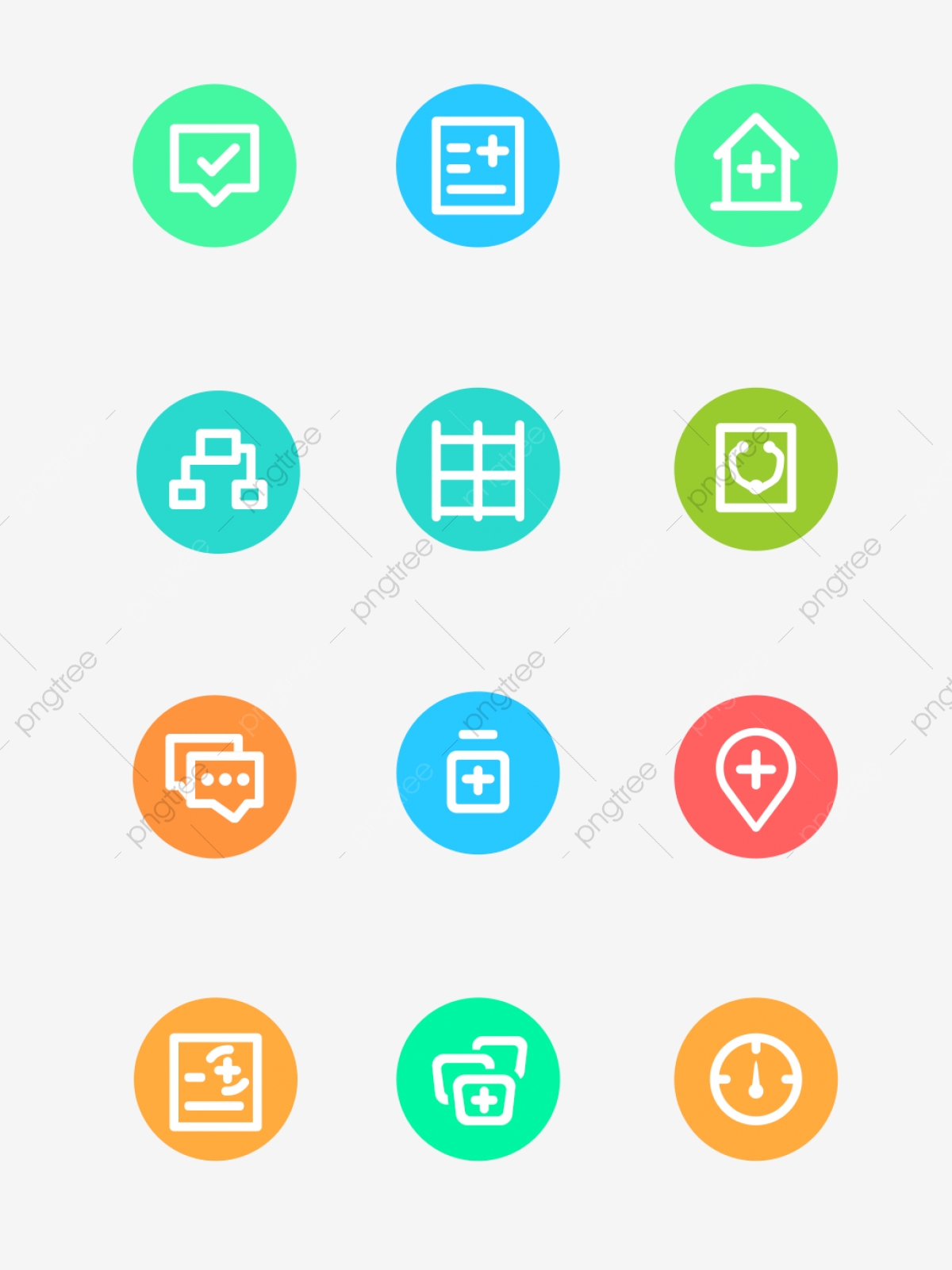 1200x1601 Simple Linear Health Management Back Office System Icon Element