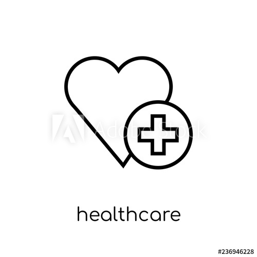 500x500 Healthcare Icon Trendy Modern Flat Linear Vector Healthcare Icon