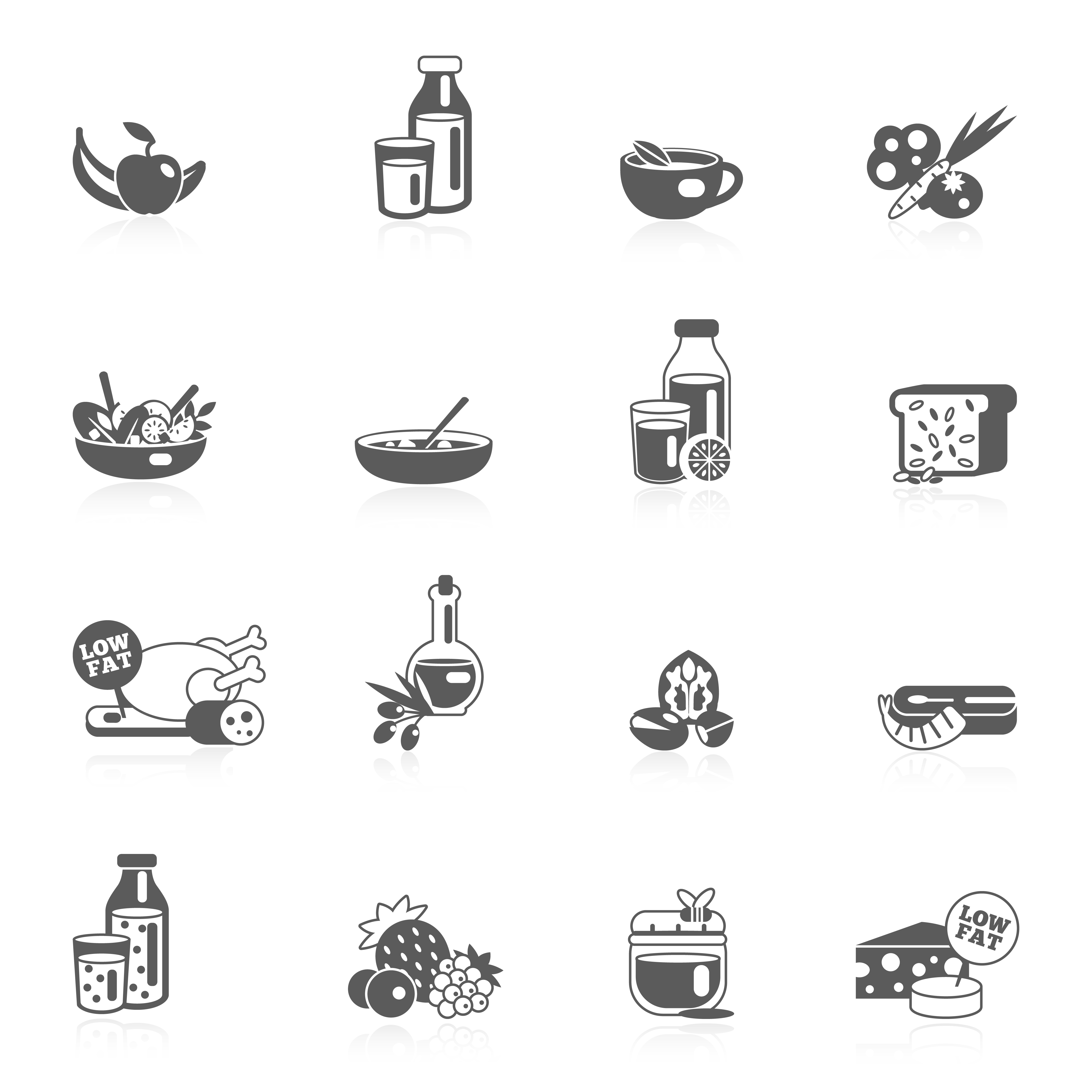 4500x4500 Healthy Eating Black Icons