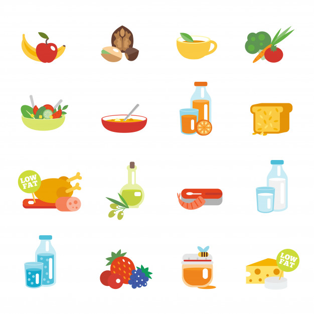 626x626 Healthy Eating Flat Icons Vector Free Download