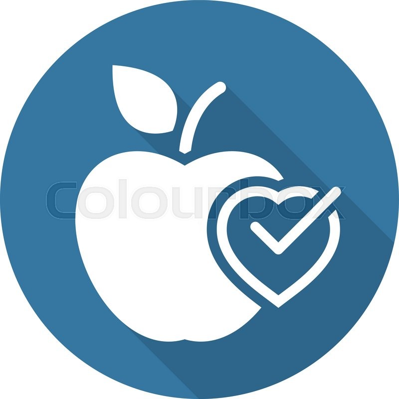 800x800 Healthy Eating Icon With Shadow Flat Stock Vector Colourbox