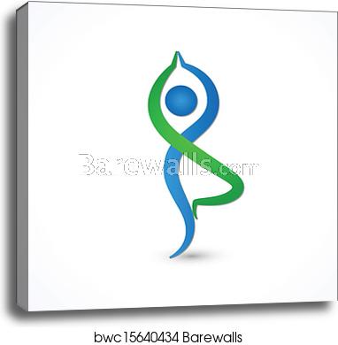 382x390 Yoga Pose Healthy Life Icon Vector Canvas Print Barewalls