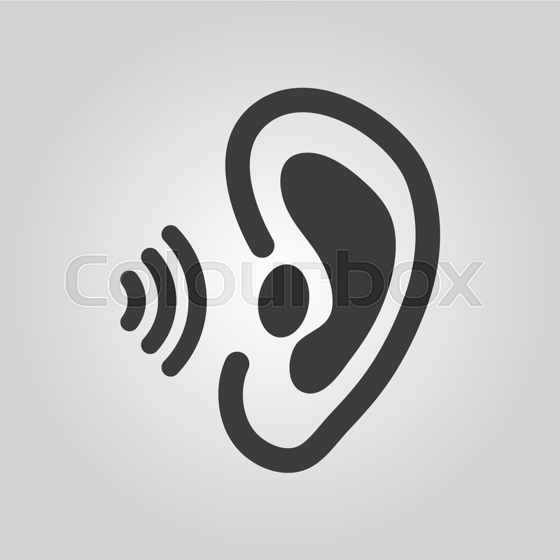 800x800 The Ear Icon Sense Organ And Hear, Stock Vector Colourbox