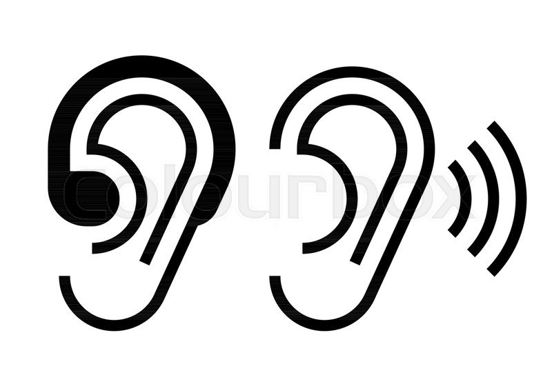 800x560 Hearing Aid And Ear Icon Hearing Stock Vector Colourbox
